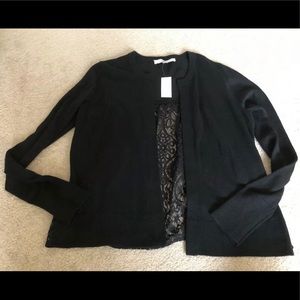 Loft Black Lace Detail Cardigan - NWT